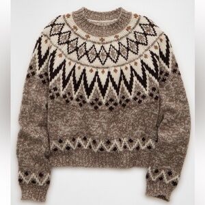 Brand New, Never Worn: AE Snow Stopper Sweater. Brown. Size Small